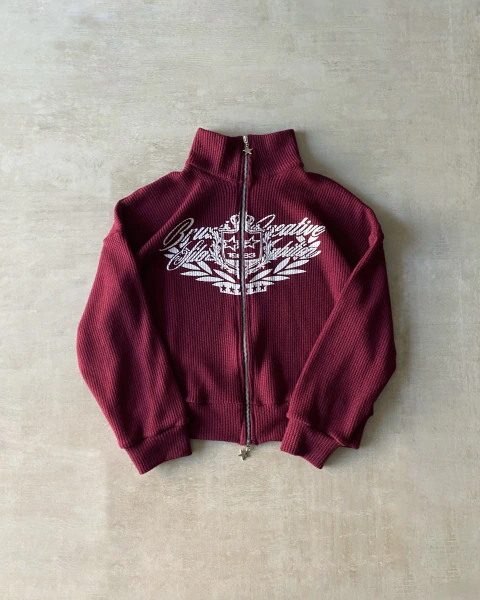 Double Zip Sweater Bordeaux "Silent Ambition"