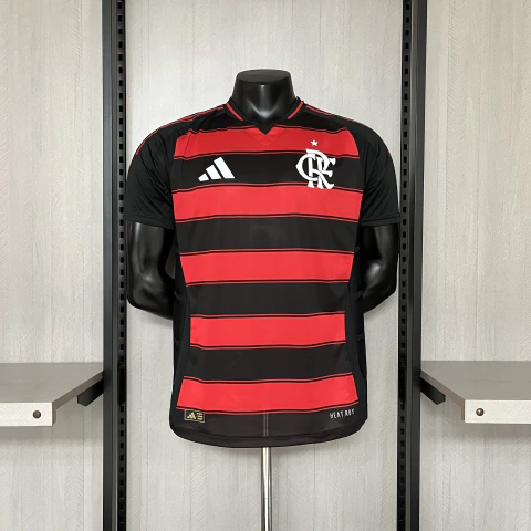 Camisa Flamengo I 25/26 - Jogador Adidas Masculina - Preta e vermelha