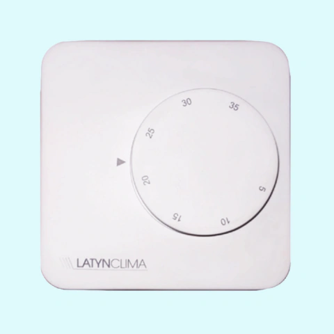 Termostato analógico ESCALUS A de color blanco con dial giratorio para ajuste de temperatura