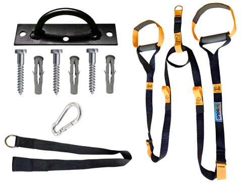 Kit De Treino Suspenso Trx + Suporte Teto Crossfit Abdominal