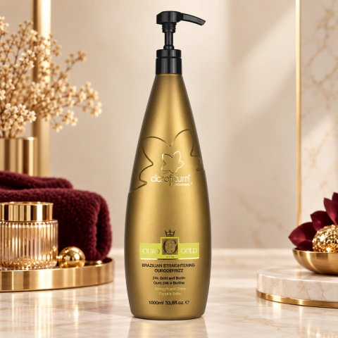 Clorofitum Ouro 24K 1000ml Biotina Alinhamento Capilar Frizz