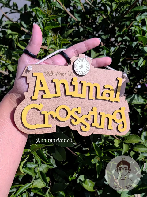 Animal Crossing Placa Quadro Decorativa Porta chave em MDF