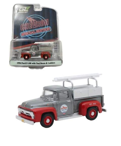 Greenlight Chevron Gasolines '56 Ford F-100 With Tools CHASE