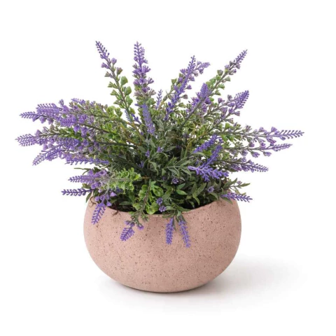 Arranjo de Flores Permanentes Lavanda no Vaso Terrário de Cerâmica Rosa Queimado - Med. Alt. 34 x 24 cm - Venda Somente para São Paulo/Capital - comprar online