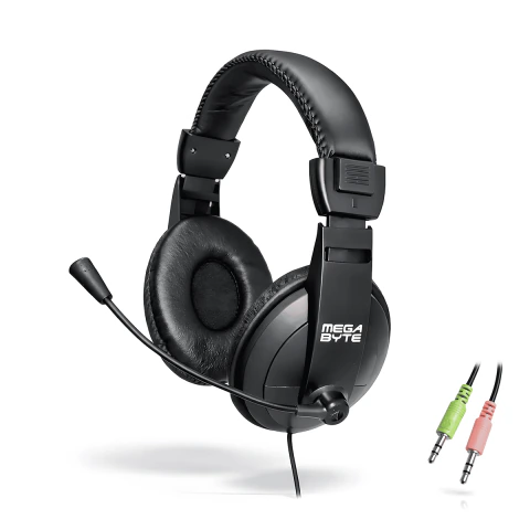 Headset Gamer Megabyte PH100 Over-Ear Preto com Microfone Flexível e Controle de Volume