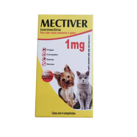 Ivermectina - Cães e Gatos 2,5kg a 30kg 4 Comprimidos