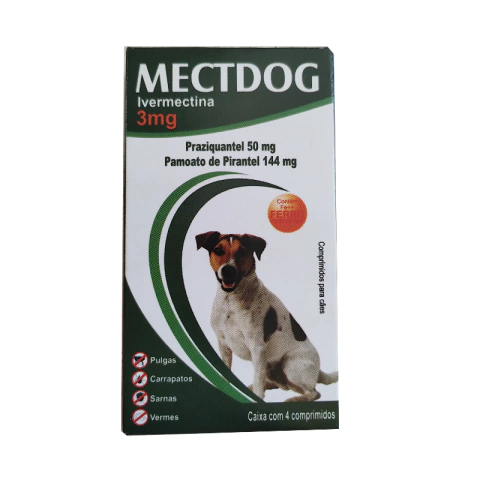 Ivermectina - Cães e Gatos 2,5kg a 30kg 4 Comprimidos - comprar online