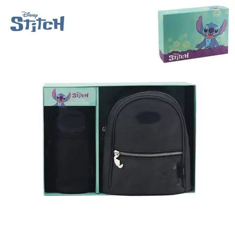 MOCHILA Y PORTA BOTELLA DISNEY STITCH