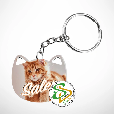 Colgante de Gatito en Acrílico Personalizado (4x4,5 cm)