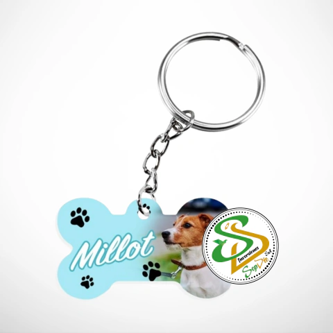 Colgante de Huesito en Acrílico Personalizado (3x5 cm)