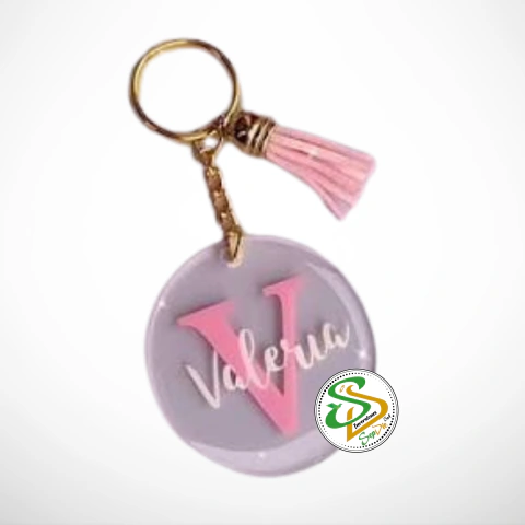 Llavero de Acrílico Transparente (5cm) Personalizado con Vinilo - Inversiones Sopdie Spa
