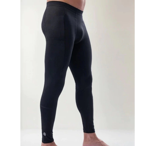 Calza Folau Larga Termica Hombre Entrenamiento Deportiva Negro Liso S