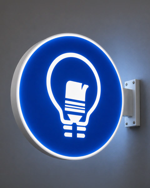 Luminoso Placa Pirulito LED Dupla Face 50x50 cm Personalizado para Fachadas