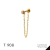 Labret de titânio dourado com corrente e pedra translúcida