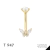 Piercing de umbigo em titânio dourado com design de borboleta e pedras brilhantes