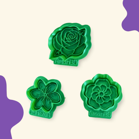 Cortador e marcador - Kit 01 Flores 6cm - comprar online