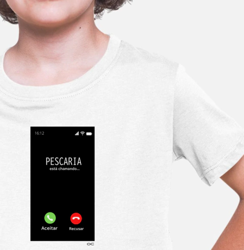 Camiseta Infantil PESCARIA CHAMANDO | Algodão Premium