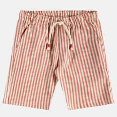 Conjunto Infantil com Camisa Polo e Bermuda Listrada - Mundo Miudo
