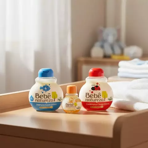 kit bebe natureza shampo+ condicionador + colonia de brinde