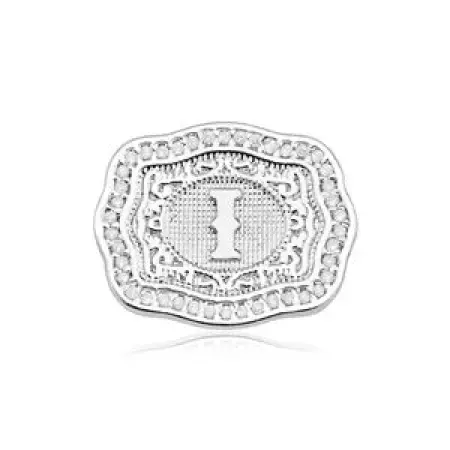 Imagem do Pingente de Fivela Personalizada com Inicial Prata 925 - Cravejada