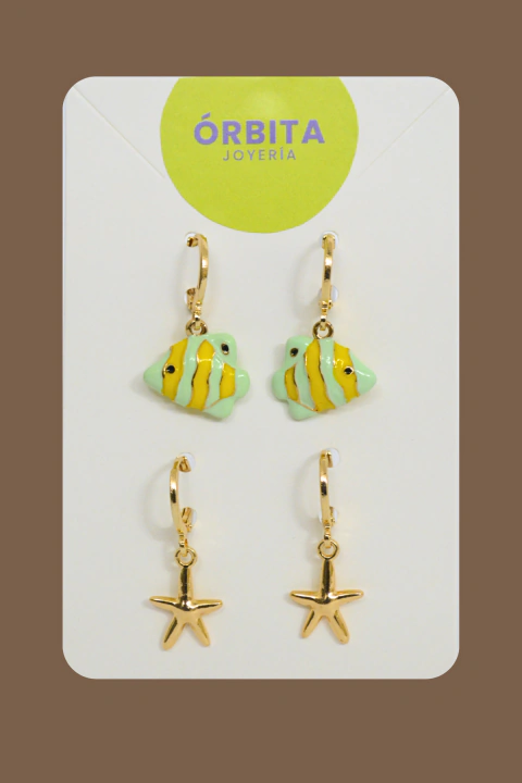 Set aretes marinos