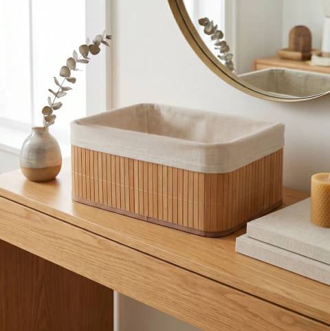 Cesto Organizador Bambú Premium Eco-friendly 12.5l 35x25x14