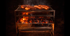 Churrasqueira Portátil em Aço Inox Dobrável a Carvão com Grelha – Ideal para Camping, Praia e Área Externa - FOTIA - FOTIA