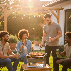 Churrasqueira Portátil FOTIA Dobrável em Aço Inox Tipo Maleta para Churrasco em Camping Praia e Viagens