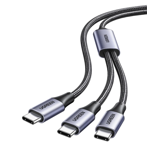 Cable UGREEN 2 en 1 Tipo C a Dual Tipo C de 100W 1.5 Metros