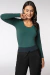Blusa Longa Decote Redondo Sem Costura