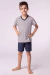 Pijama Masculino Manga Curta com Short