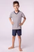 Pijama Masculino Manga Curta com Short