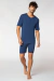 Pijama Masculino Manga Curta Com Bermuda Poliamida