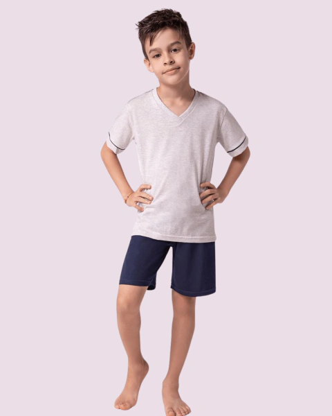 Pijama Masculino Manga Curta Com Short