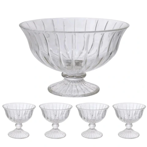 CONJUNTO SOBREMESA COM PÉ 5 PEÇAS PARA MESA POSTA