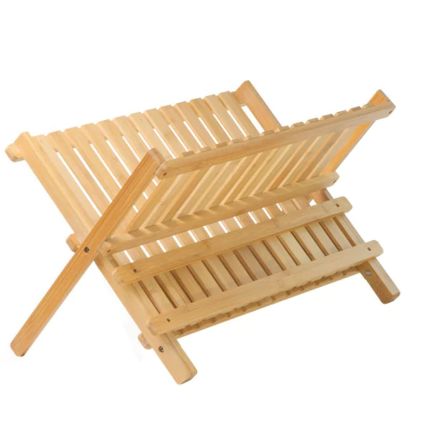 ESCORREDOR DE LOUÇA PRATOS DOBRÁVEL EM BAMBU NATURAL ORIGINAL - comprar online