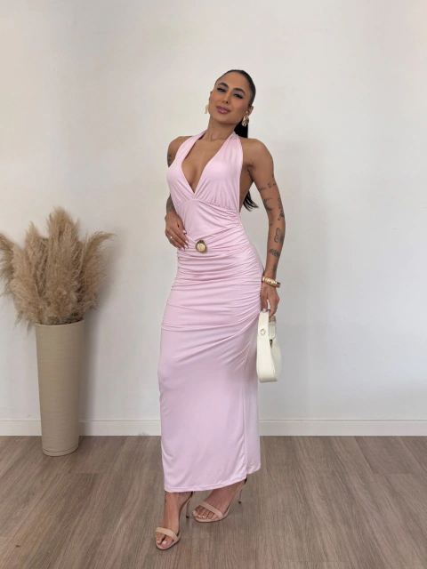 VESTIDO MIDI LARISSA ROSA BEBE