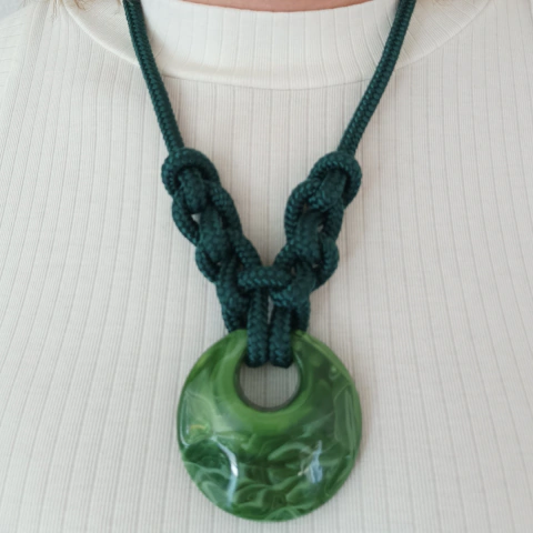 Colar Feminino Macramê Verde