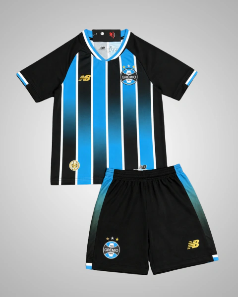Kit Infantil Grêmio I 2026/27 - New Balance Torcedor - Preto e Azul