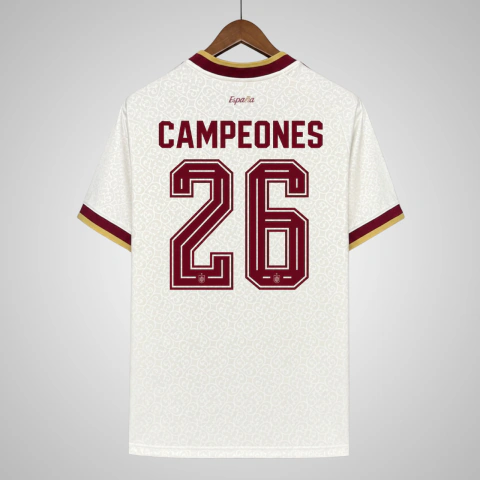 Camisa Seleção Espanha II 26/27 - Edição Especial Campeones - Torcedor Adidas Masculina - Branca
