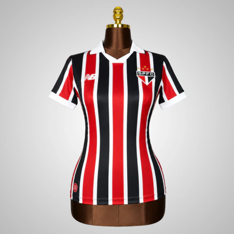 Camisa São Paulo II 26/27 - Torcedor New Balance Feminina - Preta e Vermelha
