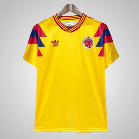 Camisa Seleção Colômbia I 1990 - Retrô - Torcedor Adidas Masculino - Amarelo