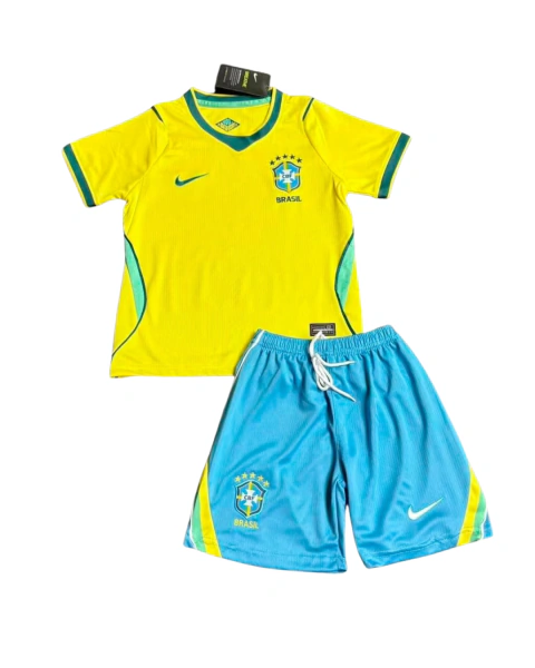 Camisa + Shorts Infantil Seleção Brasileira 2026/27 - Amarelo