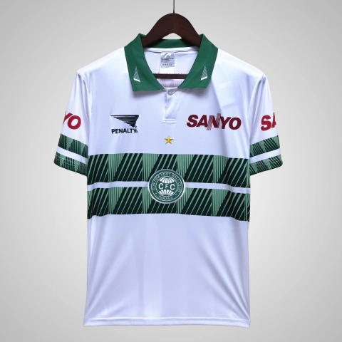 Camisa Retrô Coritiba 1996/1997 - Masculina Penalty - Branca e verde