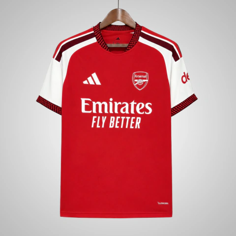 Camisa Arsenal I 26/27 - Torcedor Adidas Masculina - Branca e Vermelho