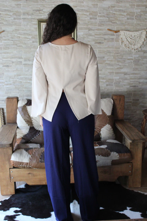 Calça pantalona de linho