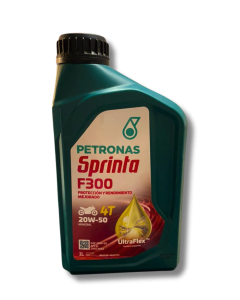 Lubricante mineral para motos Petronas Sprinta F300 4T 20W-50.
