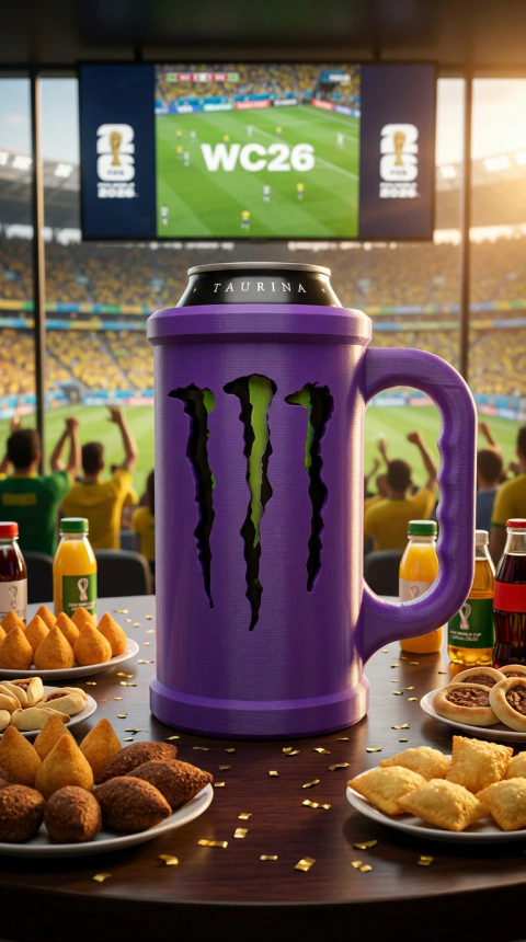 Porta-latas Monster Roxo – Edição Colecionável Segure sua bebida com estilo.