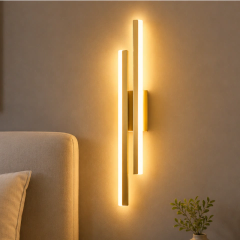 Arandela de Parede Linear LED Assimétrica Metálica