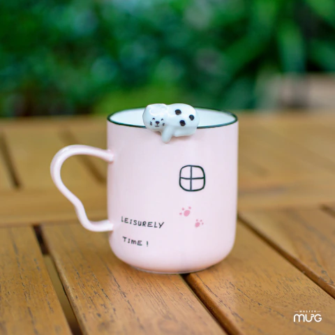 Caneca Gatinho Leisurely Time - Rosa